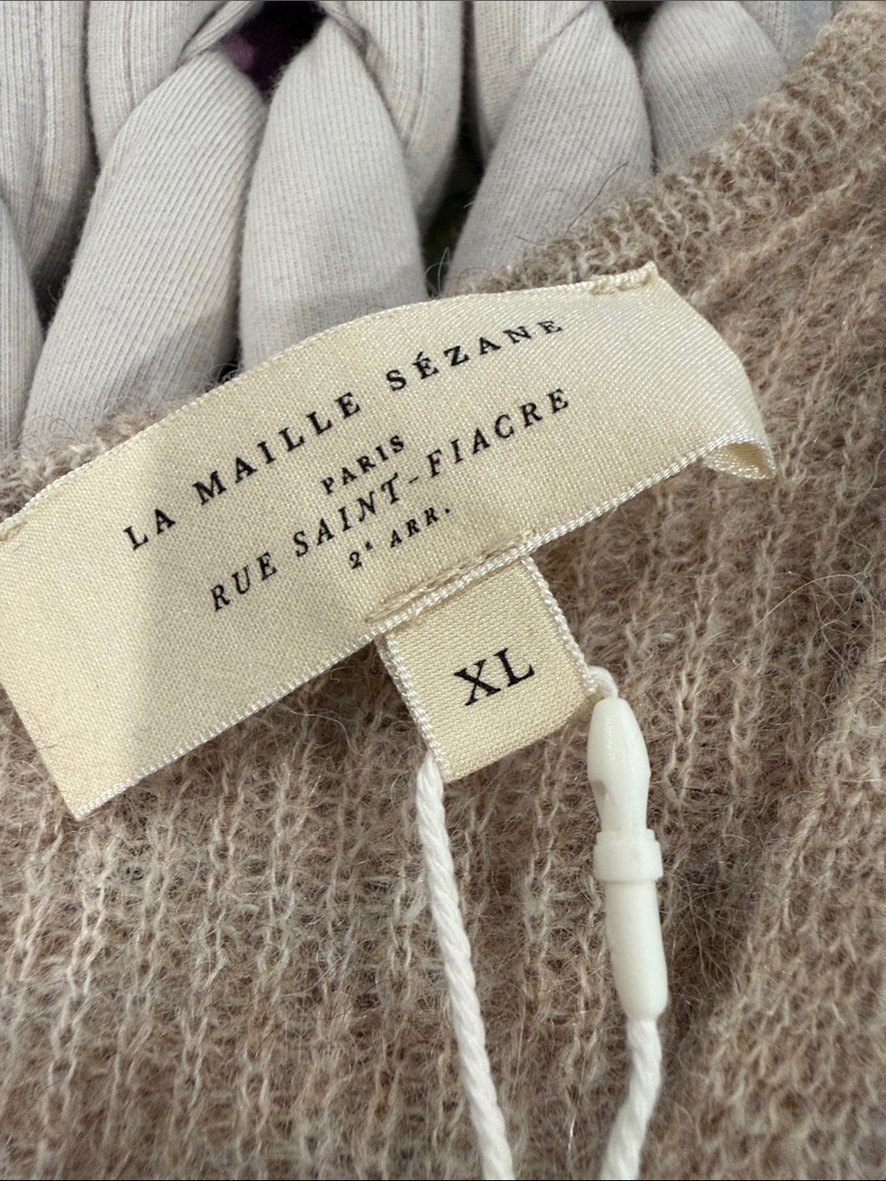 Sezane Barry Cardigan Light Beige - Size XL - Picture 3 of 5